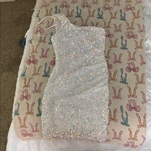 Sparkling White Kids Dress